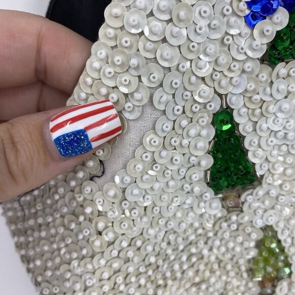 Bali Chic Sequin Vest Snowman Christmas Vintage Wearable Art Womens XL - Picture 3 of 5